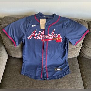 Nike Atlanta Braves Ronald Acuna Jr Navy Jersey MLB Baseball Men’s Sz: M
